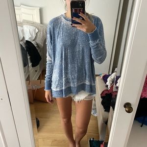 Alice + Olivia dipped die chambray sweatshirt
